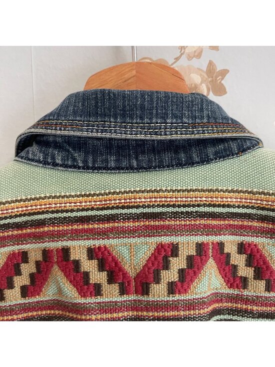 Coldwater Creek Women Western Boho Denim Jacket Size PS Southwestern Embroidered - Picture 7 of 13